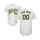 Men's Oakland Athletics Customized Home White Flex Base Custom Baseball Baseball Jersey