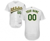 Men's Oakland Athletics Customized Home White Flex Base Custom Baseball Baseball Jersey