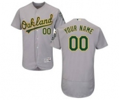 Men's Oakland Athletics Customized Road Gray Flex Base Custom Baseball Baseball Jersey