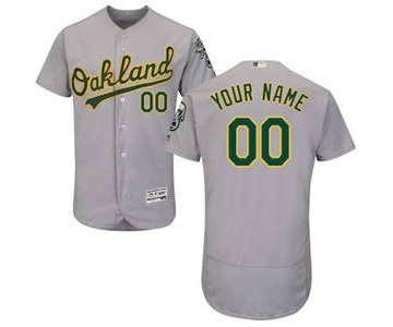 Men's Oakland Athletics Customized Road Gray Flex Base Custom Baseball Baseball Jersey