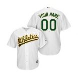 Men's Oakland Athletics Customized White Home Cool Base Custom Baseball Baseball Jersey