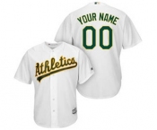 Men's Oakland Athletics Customized White Home Cool Base Custom Baseball Baseball Jersey