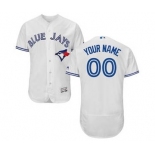 Men's Toronto Blue Jays Customized Home White Flex Base Custom Baseball Baseball Jersey