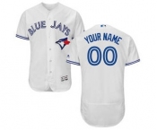 Men's Toronto Blue Jays Customized Home White Flex Base Custom Baseball Baseball Jersey