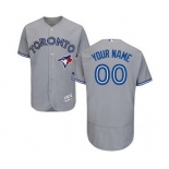 Men's Toronto Blue Jays Customized Road Gray Flex Base Custom Baseball Baseball Jersey