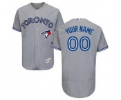 Men's Toronto Blue Jays Customized Road Gray Flex Base Custom Baseball Baseball Jersey