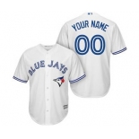 Men's Toronto Blue Jays Customized White Cool Base Custom Baseball Baseball Jersey