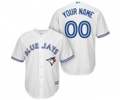 Men's Toronto Blue Jays Customized White Cool Base Custom Baseball Baseball Jersey