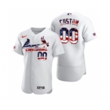 Men's St. Louis Cardinals Custom White Fluttering USA Flag Limited Edition Authentic Baseball Jersey