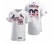 Men's St. Louis Cardinals Custom White Fluttering USA Flag Limited Edition Authentic Baseball Jersey