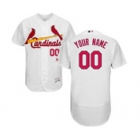 Men's St. Louis Cardinals Customized Home White Flex Base Custom Baseball Baseball Jersey