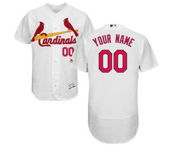 Men's St. Louis Cardinals Customized Home White Flex Base Custom Baseball Baseball Jersey