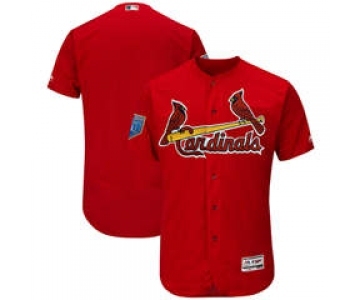 Men's St. Louis Cardinals Customized Majestic Scarlet 2018 Spring Training Flex Base Team Jersey