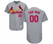 Men's St. Louis Cardinals Customized Road Gray Flex Base Custom Baseball Baseball Jersey