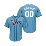 Men's Tampa Bay Rays Customized Light Blue Cool Base Custom Baseball Baseball Jersey