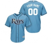 Men's Tampa Bay Rays Customized Light Blue Cool Base Custom Baseball Baseball Jersey