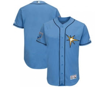 Men's Tampa Bay Rays Customized Majestic Light Blue 2018 Spring Training Flex Base Team Jersey