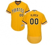 Men's Pittsburgh Pirates Customized Alternate Gold Flex Base Custom Baseball Baseball Jersey