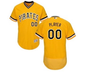 Men's Pittsburgh Pirates Customized Alternate Gold Flex Base Custom Baseball Baseball Jersey