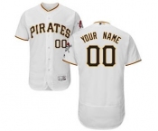 Men's Pittsburgh Pirates Customized Home White Flex Base Custom Baseball Baseball Jersey