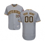 Men's Pittsburgh Pirates Customized Road Gray Flex Base Custom Baseball Baseball Jersey