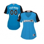 Women's American League Customized Blue 2017 Baseball All-Star Game Personalized Home Run Derby Jersey