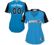 Women's American League Customized Blue 2017 Baseball All-Star Game Personalized Home Run Derby Jersey