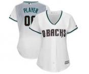 Women's Arizona Diamondbacks Customized White Aqua Alternate Cool Base Custom Jersey