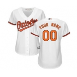 Women's Baltimore Orioles Customized White Home Cool Base Custom Jersey