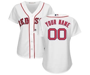 Women's Boston Red Sox Customized White Home Cool Base Custom Jersey