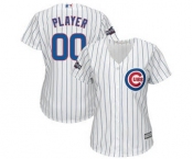 Women's Chicago Cubs Customized White 2016 Postseason Cool Base Custom Jersey