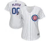 Women's Chicago Cubs Customized White 2016 World Series Bound Home Custom Cool Base Team Jersey