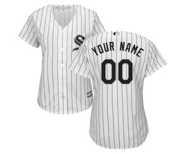 Women's Chicago White Sox Customized White Black Home Cool Base Custom Jersey