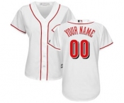 Women's Cincinnati Reds Customized White Home Cool Base Custom Jersey