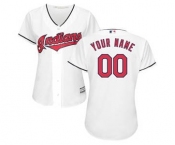 Women's Cleveland Indians Customized White Home Cool Base Custom Jersey