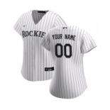 Women's Colorado Rockies 2020 Home Replica Custom Jersey - White Purple