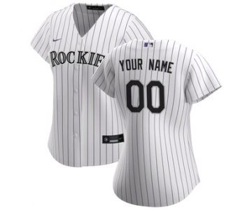 Women's Colorado Rockies 2020 Home Replica Custom Jersey - White Purple