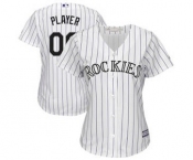 Women's Colorado Rockies Customized White Home Cool Base Custom Jersey