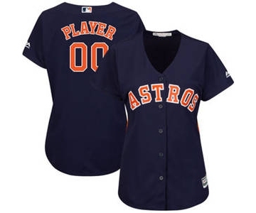 Women's Houston Astros Customized Navy Cool Base Alternate Jersey