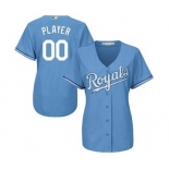 Women's Kansas City Royals Customized Light Blue Cool Base Custom Alternate Jersey