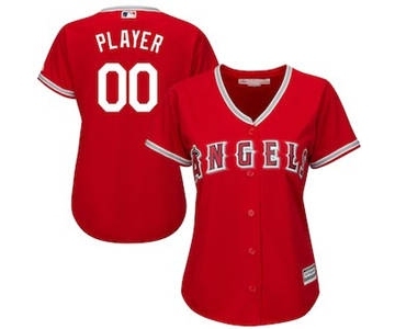 Women's Los Angeles Angels Customized Scarlet Cool Base Alternate Jersey