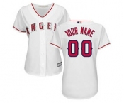 Women's Los Angeles Angels Customized White Home Cool Base Custom Jersey