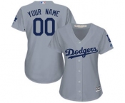 Women's Los Angeles Dodgers Grey Alternate Road Stitched Baseball Customized Jersey