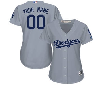 Women's Los Angeles Dodgers Grey Alternate Road Stitched Baseball Customized Jersey