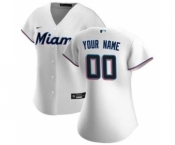 Women's Miami Marlins 2020 Home Replica Custom Jersey - White