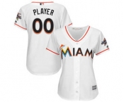 Women's Miami Marlins Customized White 2017 Cool Base Custom Jersey with All-Star Game Patch