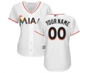 Women's Miami Marlins Customized White Home Cool Base Custom Jersey