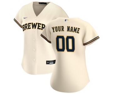 Women's Milwaukee Brewers 2020 Home Replica Custom Jersey - Cream