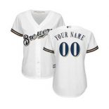 Women's Milwaukee Brewers Customized White Home Cool Base Custom Jersey