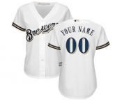 Women's Milwaukee Brewers Customized White Home Cool Base Custom Jersey